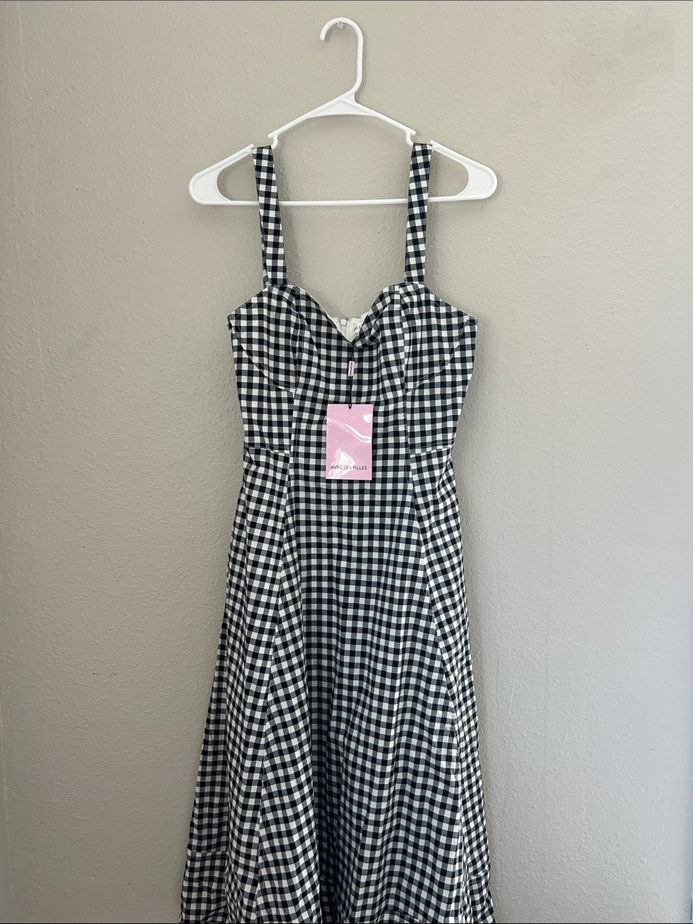 Black and White Gingham A-Line Sundress